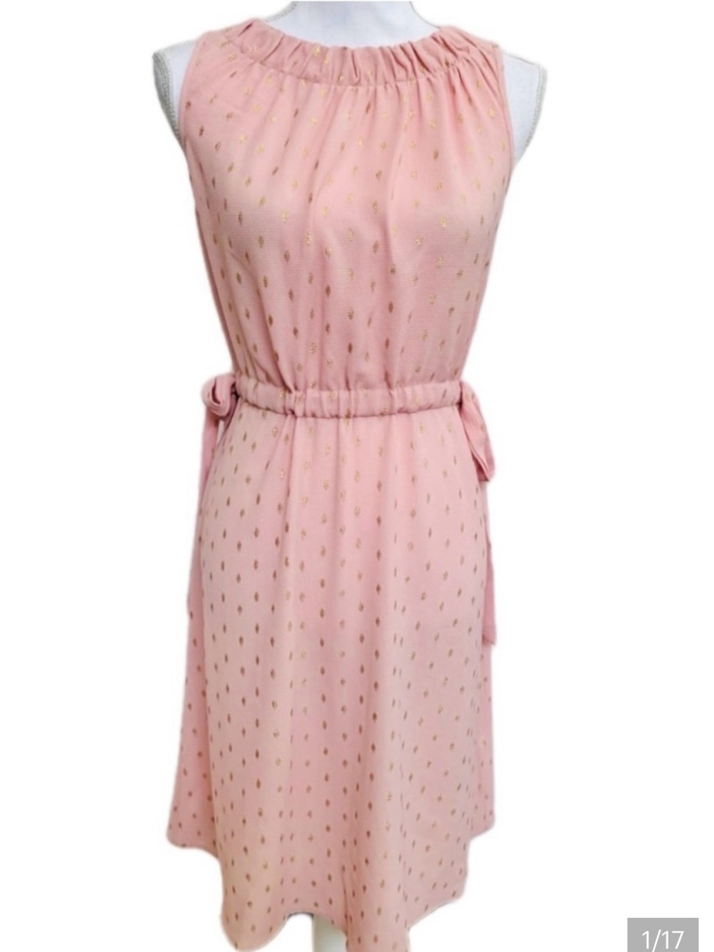 Juicy Couture Blush Pink Sleeveless Midi Dress with Tie Waist